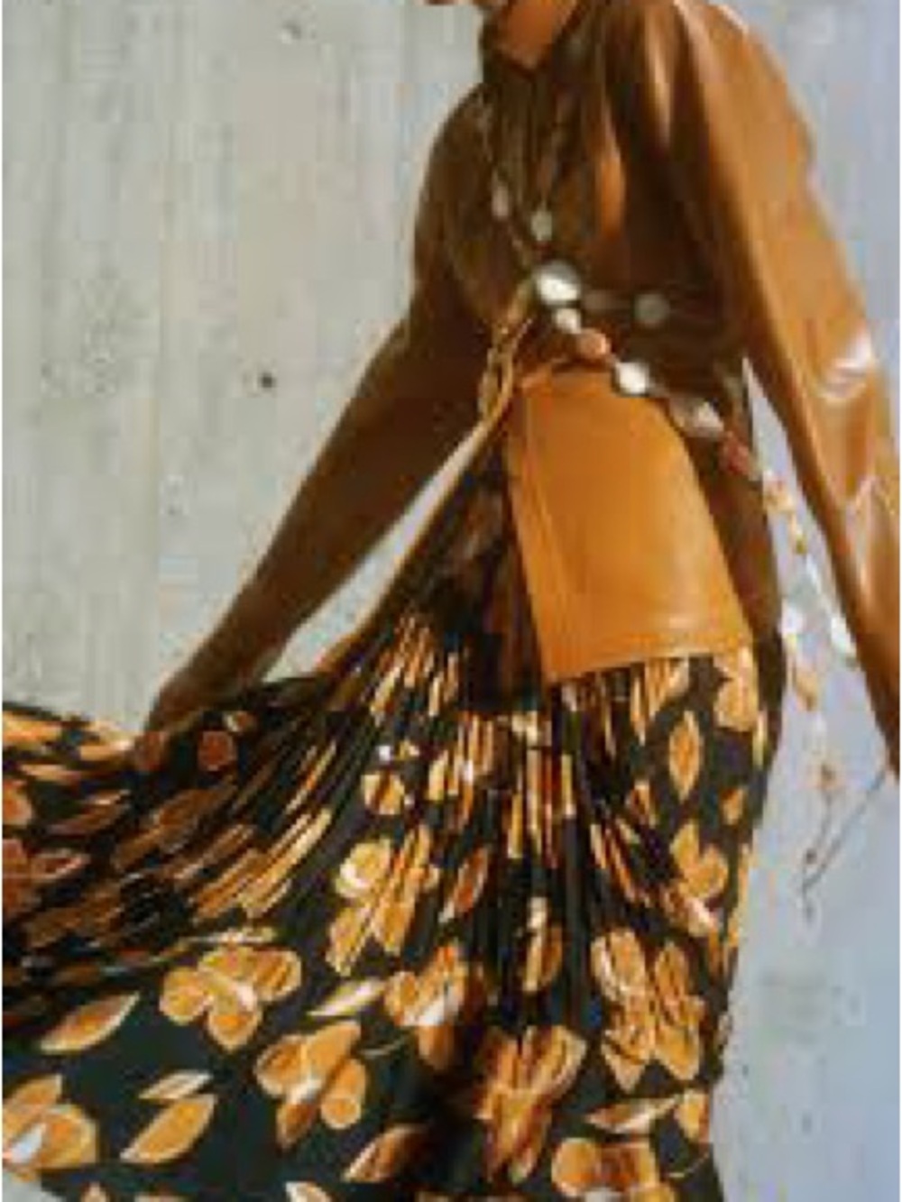 Jonathan Simkhai black and gold floral pleated plissé-satin maxi skirt mustard